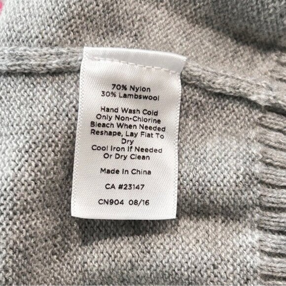 Talbots Season's Tweetings bird Zipper Cowl Christmas Lambswool Sweater - Picture 12 of 12